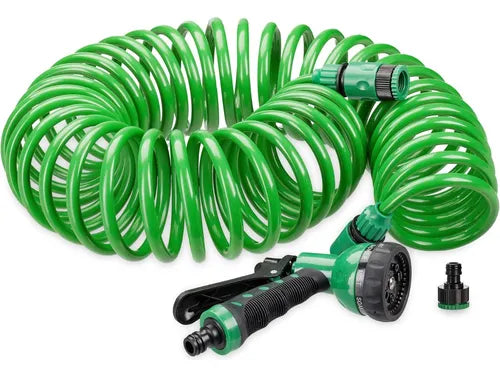Set Pistola Manguera Extensible 15 Metros Riego Patio Jardín. Flexible y resistente, ideal para un riego eficiente y cómodo. ¡Compra ahora!