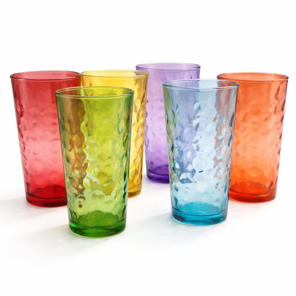 Set 6 Vasos Altos Mixed 465 mL Vidrio Full Color Allegra | Disparo.cl