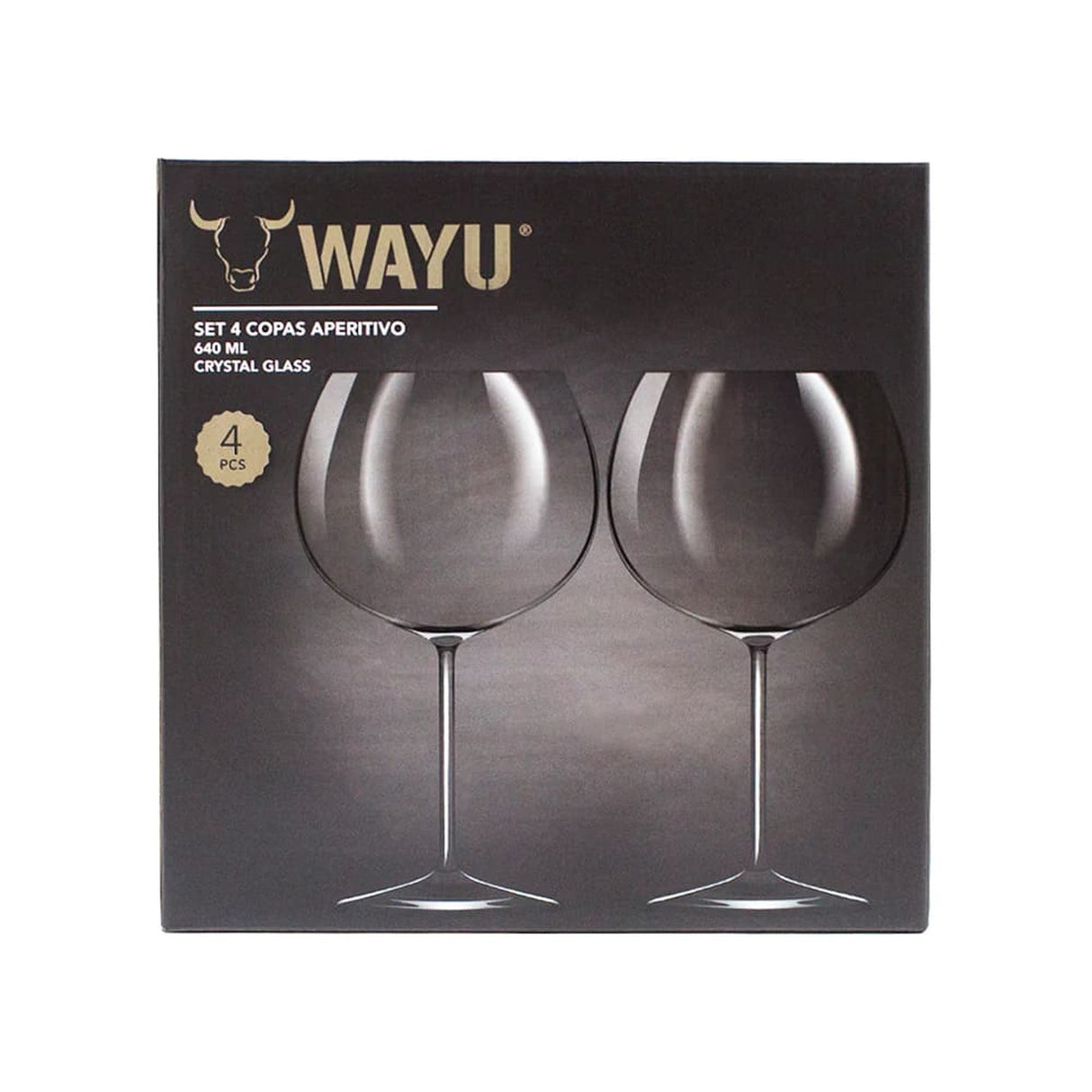 Set 4 Copas Aperitivo 640mL + 4 Vasos Redondos 580mL Wayu