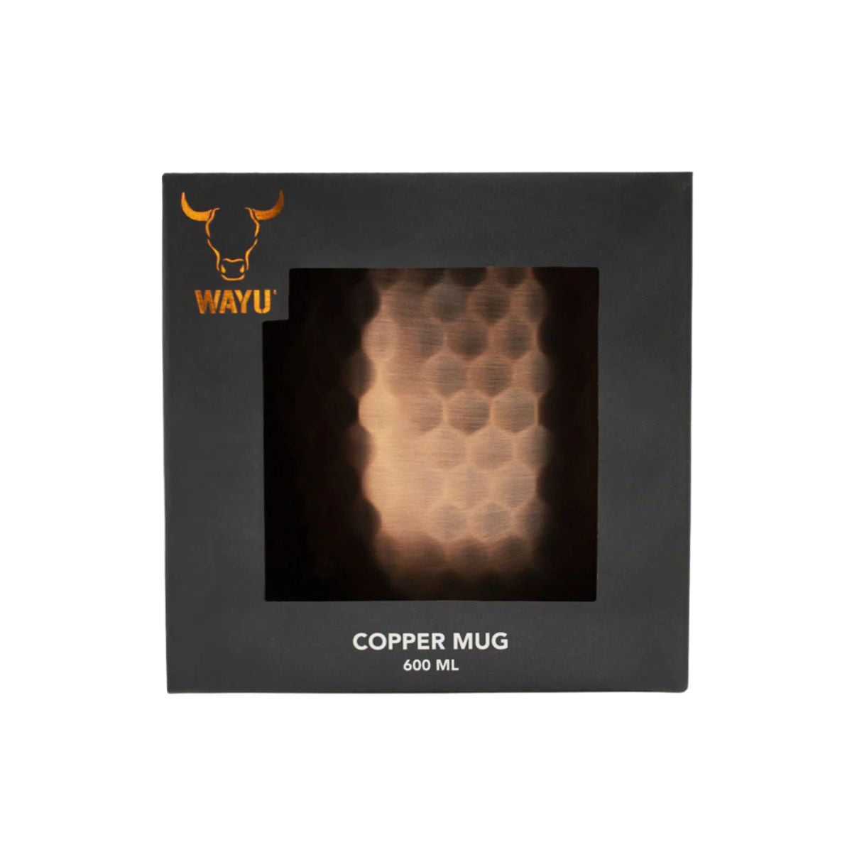 Vaso Copper Mug Wayu 600ml Tazón de Cobre para Tragos en caja fondo blaco
