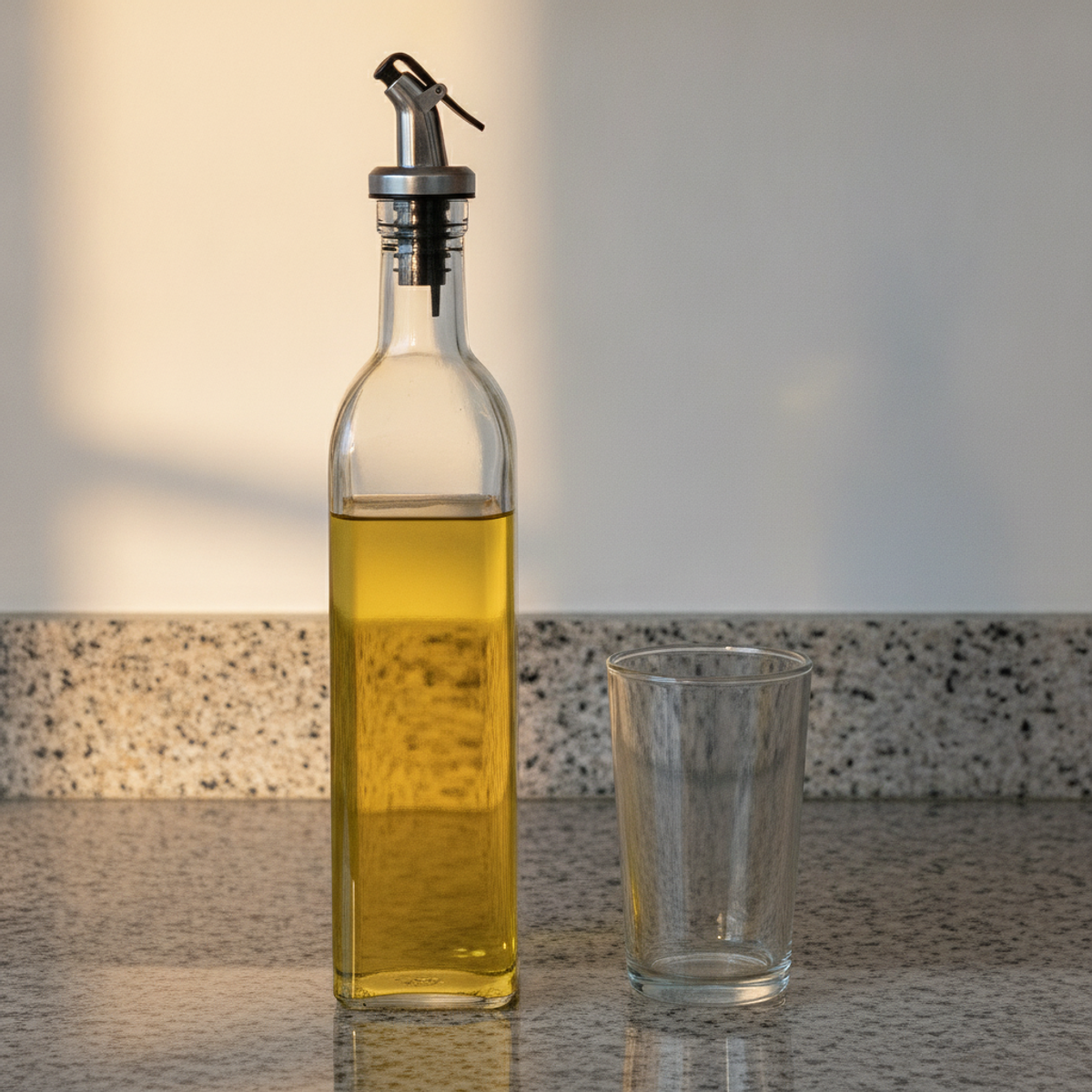 Aceitera vidrio 500ml tamaño real comparación cocina hogar chileno
