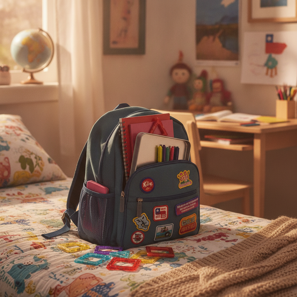 Estuche metálico bloques magnéticos dentro mochila juguete portátil niños