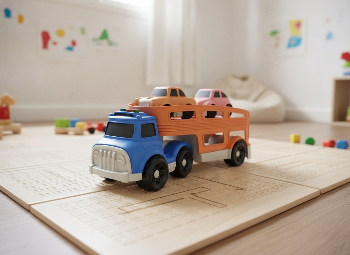 Set camión autos juguete habitación infantil hogar chileno colorido