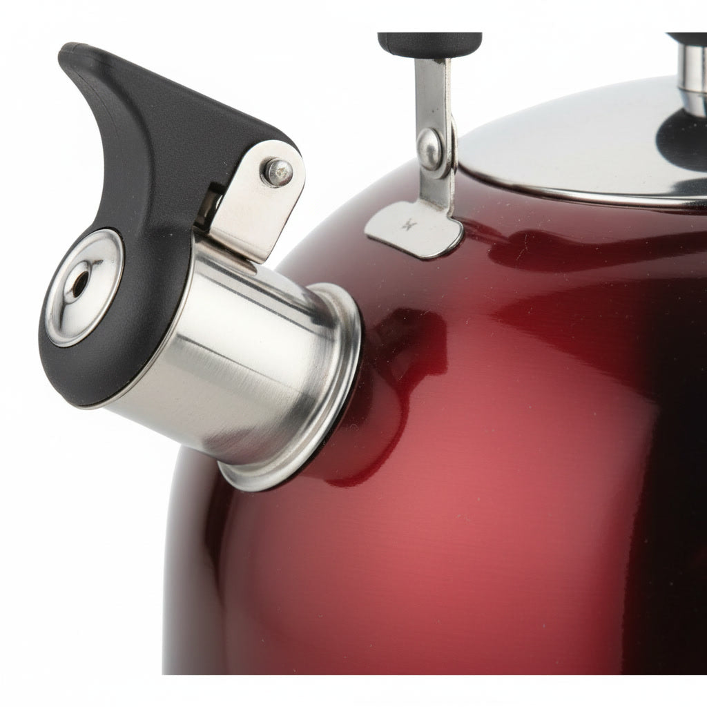 Tetera Sicilia 2500 ml Acero Inoxidable 25S Wens Cocina Rojo | Disparo.cl