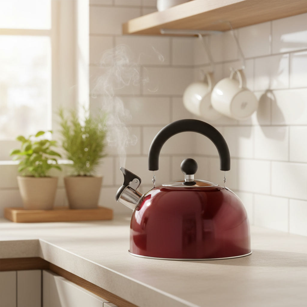 Tetera Sicilia 2500 ml Acero Inoxidable 25S Wens Cocina Rojo | Disparo.cl