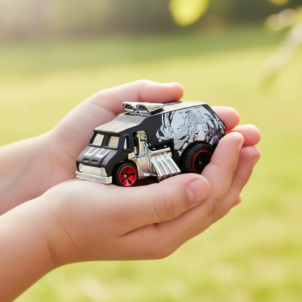 Hot Wheels Silver Series 1/5 diseño simbionte blanco y negro