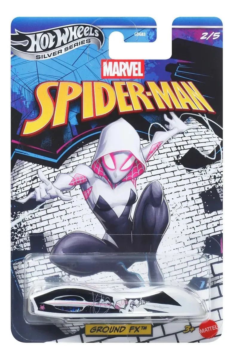 Hot Wheels Silver Series Spider-Gwen Ground Fx 2/5 Marvel auto coleccionable