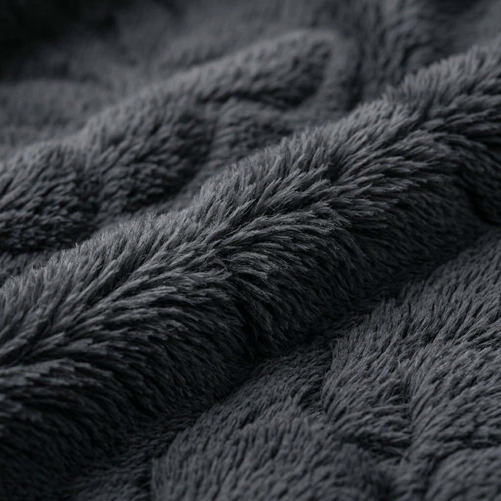 Manta Sherpa Jacquard Martiné Gris 127x152cm | Disparo.cl