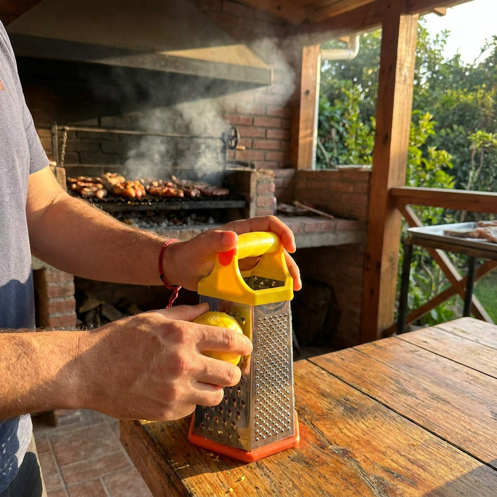 Mujer rallando zanahorias rallador hexagonal silicona cocina hogar