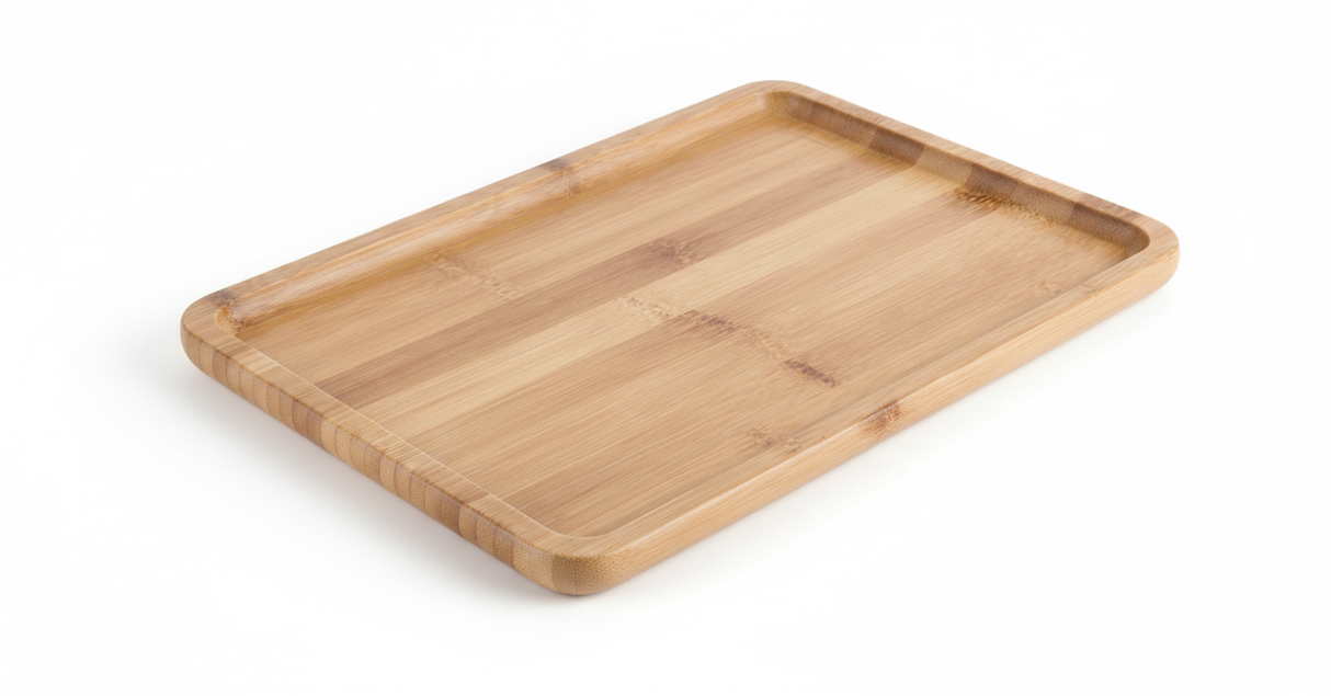 Tabla de picoteo madera rectangular 35x23cm vista frontal fondo blanco