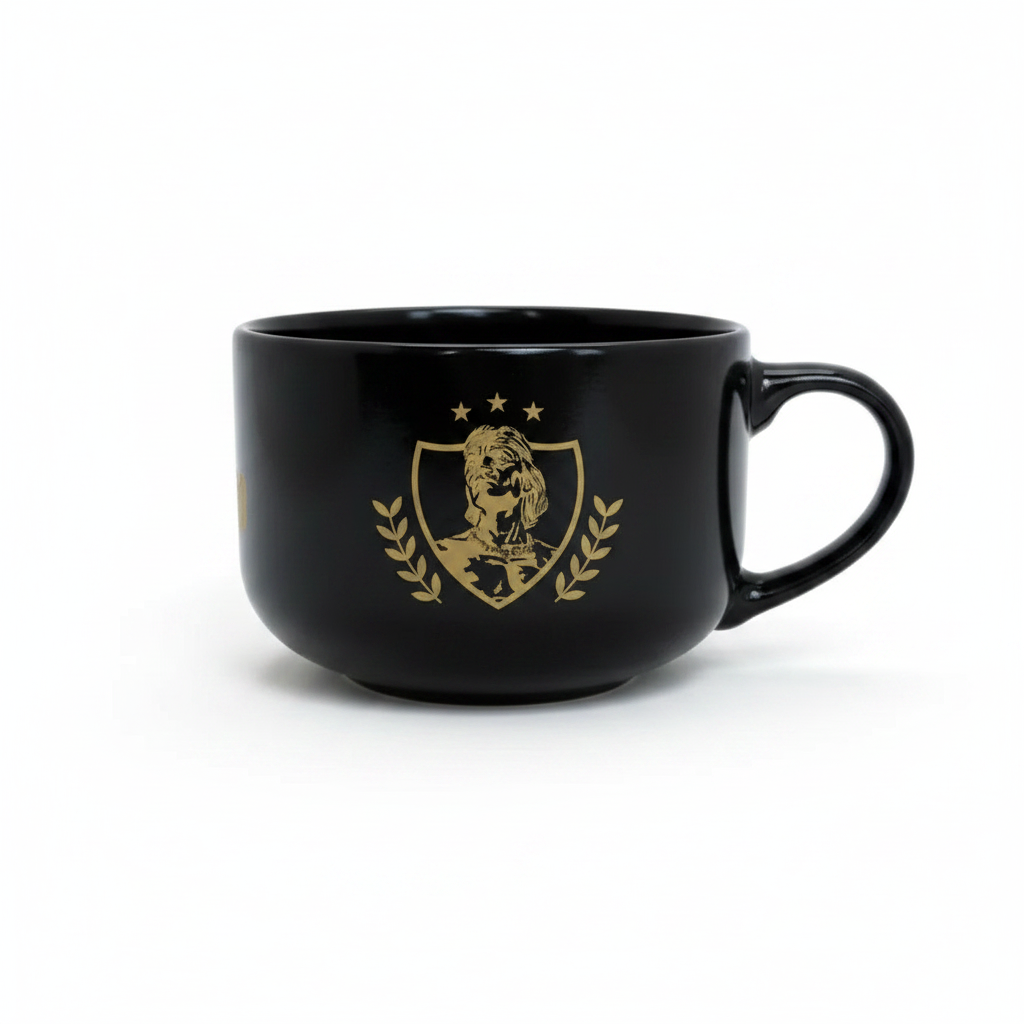 Tazón gigante Colo Colo Centenario cerámica negra 520ml vista frontal fondo blanco