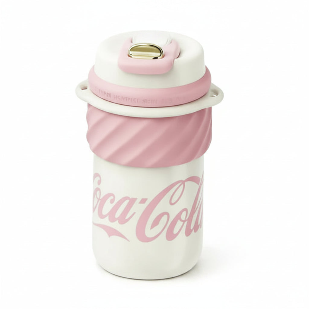 Termo vaso termico Coca-Cola Germ Ice Cream 500ml rosa blanco vista frontal
