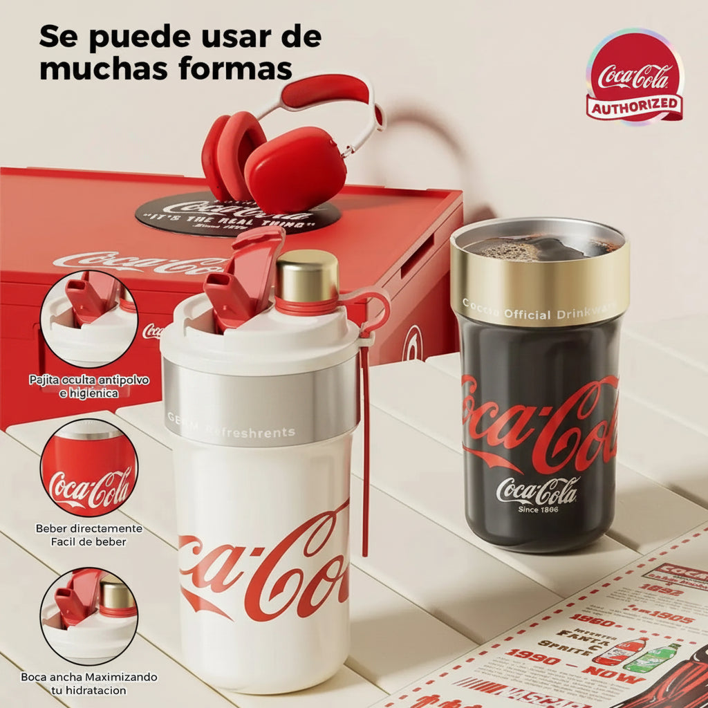 Termo Coca-Cola Germ acero inoxidable en asado chileno al aire libre