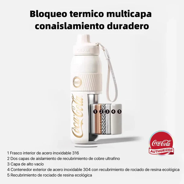 Mujer usando termo deportivo Coca-Cola Germ en parque Santiago