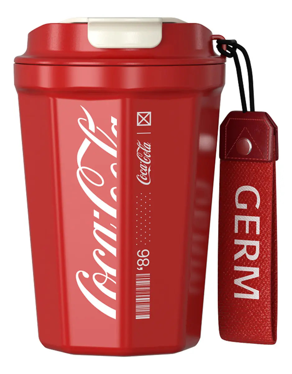 Vaso térmico Coca Cola GERM diamond 390ml acero inoxidable rojo vista frontal