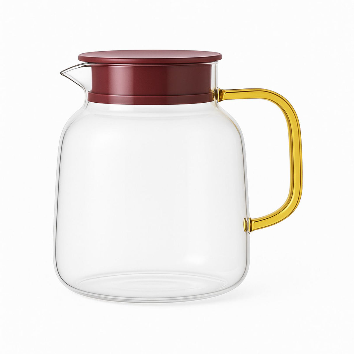 Jarra Vidrio 1.75L Tapa Plástica Mango Dorado Estilo Moderno