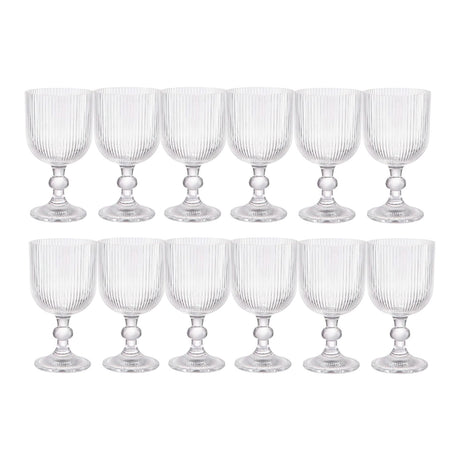 Set 12 Copas Vino Talladas 360mL Lisa Allegra De Vidrio | Disparo.cl