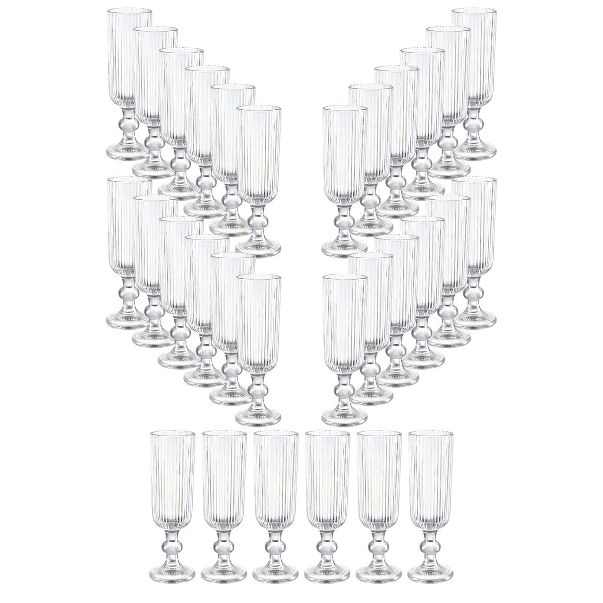 Set 30 Copas Flute Talladas 160mL Lisa Allegra De Vidrio | Disparo.cl