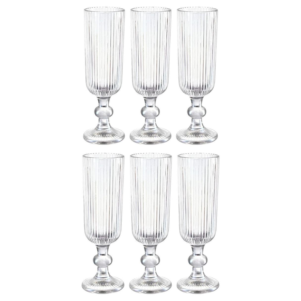 Set 6 Copas Flute Talladas 160mL Lisa Allegra De Vidrio | Disparo.cl