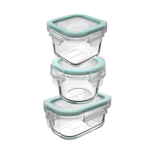 Set 3 Contenedores Hermeticos Allegra Recipiente De Vidrio