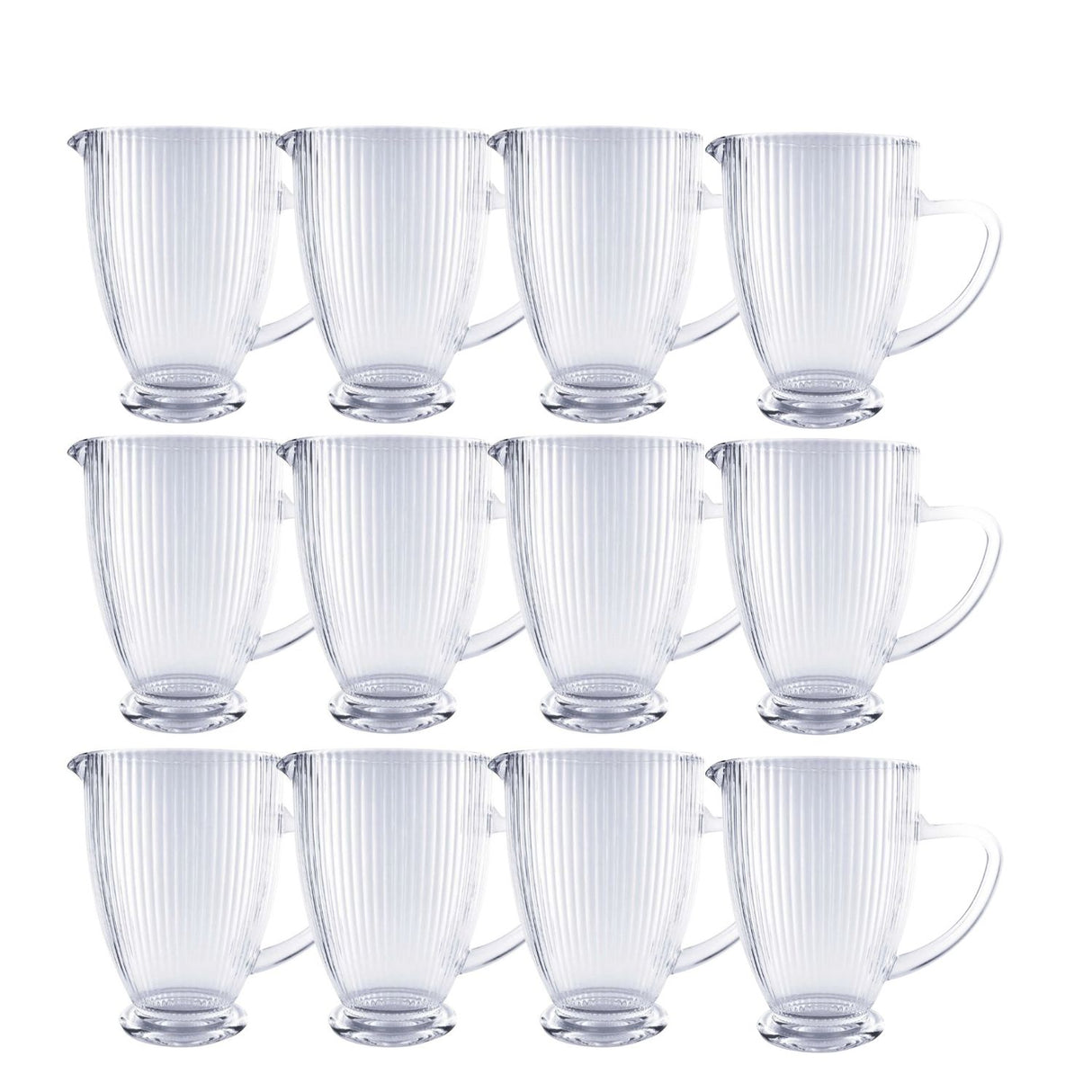 Set 12 Jarras Talladas 1350mL Lisa Bebida Allegra Vidrio