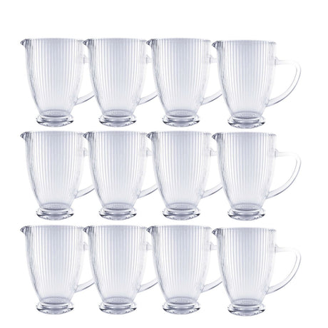 Set 12 Jarras Talladas 1350mL Lisa Bebida Allegra Vidrio | Disparo.cl