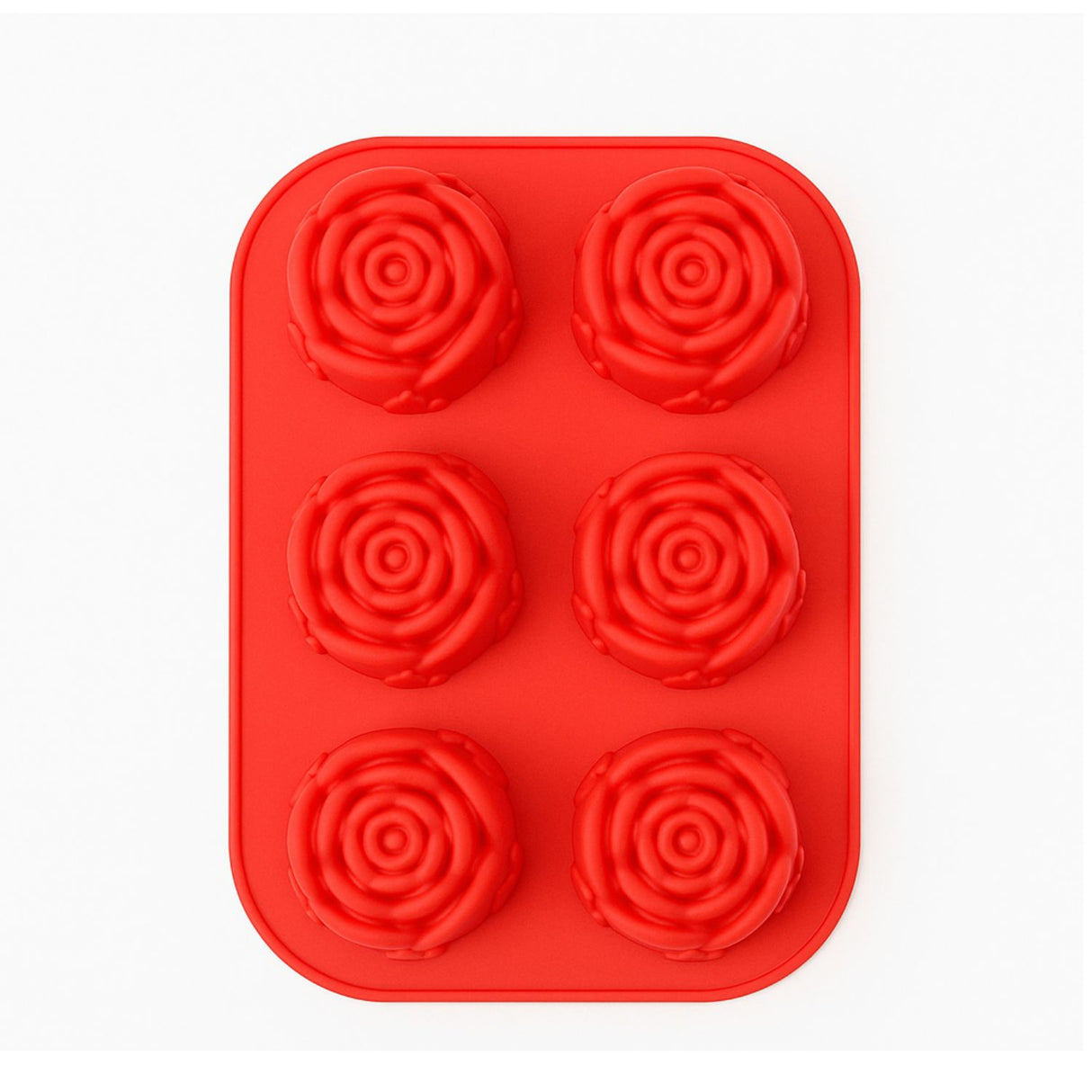 Molde De Silicona Forma De Rosas De 6 Cavidades Rojo