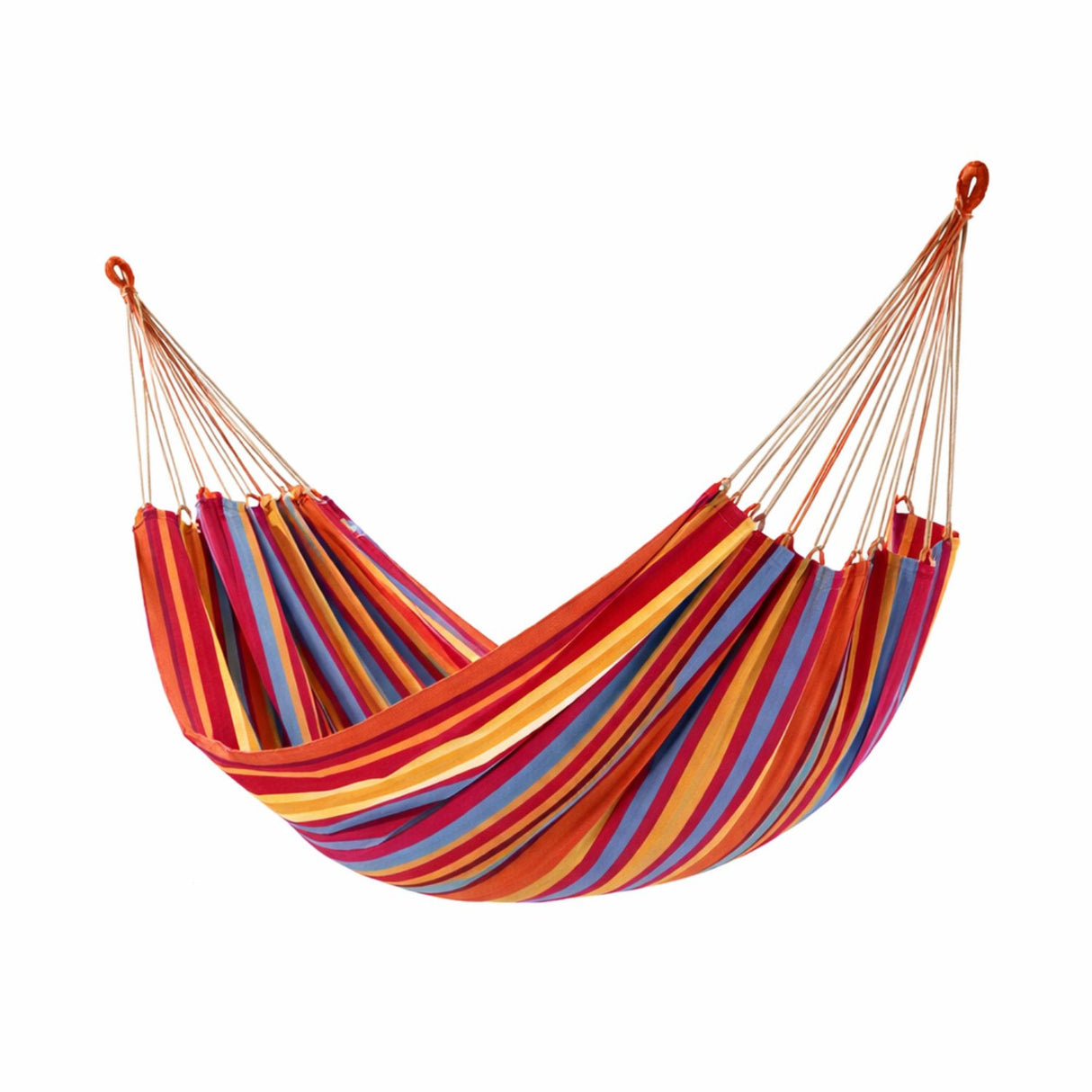 Hamaca Premium 1 Plazas 100% Algodón Multicolor Colgando | Disparo.cl