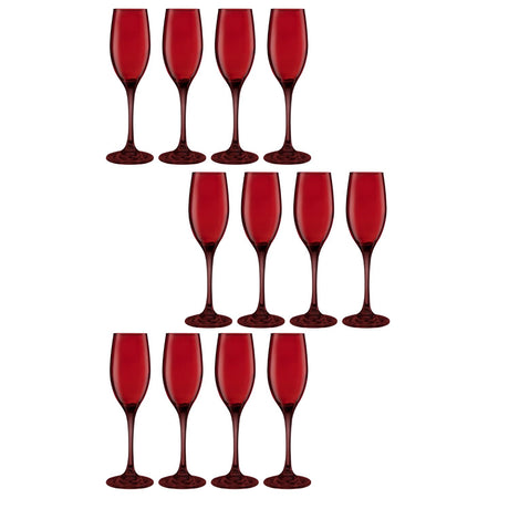 Set 12 Copas Flute Rouge Full Color Rojo 180mL Allegra | Disparo.cl