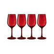 Set 4 Copas Vino Rouge Full Color Rojo 315mL Allegra Vidrio | Disparo.cl