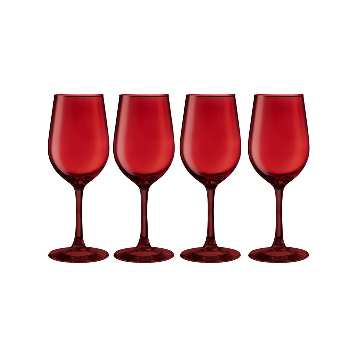 Set 4 Copas Vino Rouge Full Color Rojo 315mL Allegra Vidrio | Disparo.cl