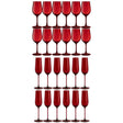 Set 24 Copas Full Color Rojo Allegra Vidrio Celebraciones | Disparo.cl