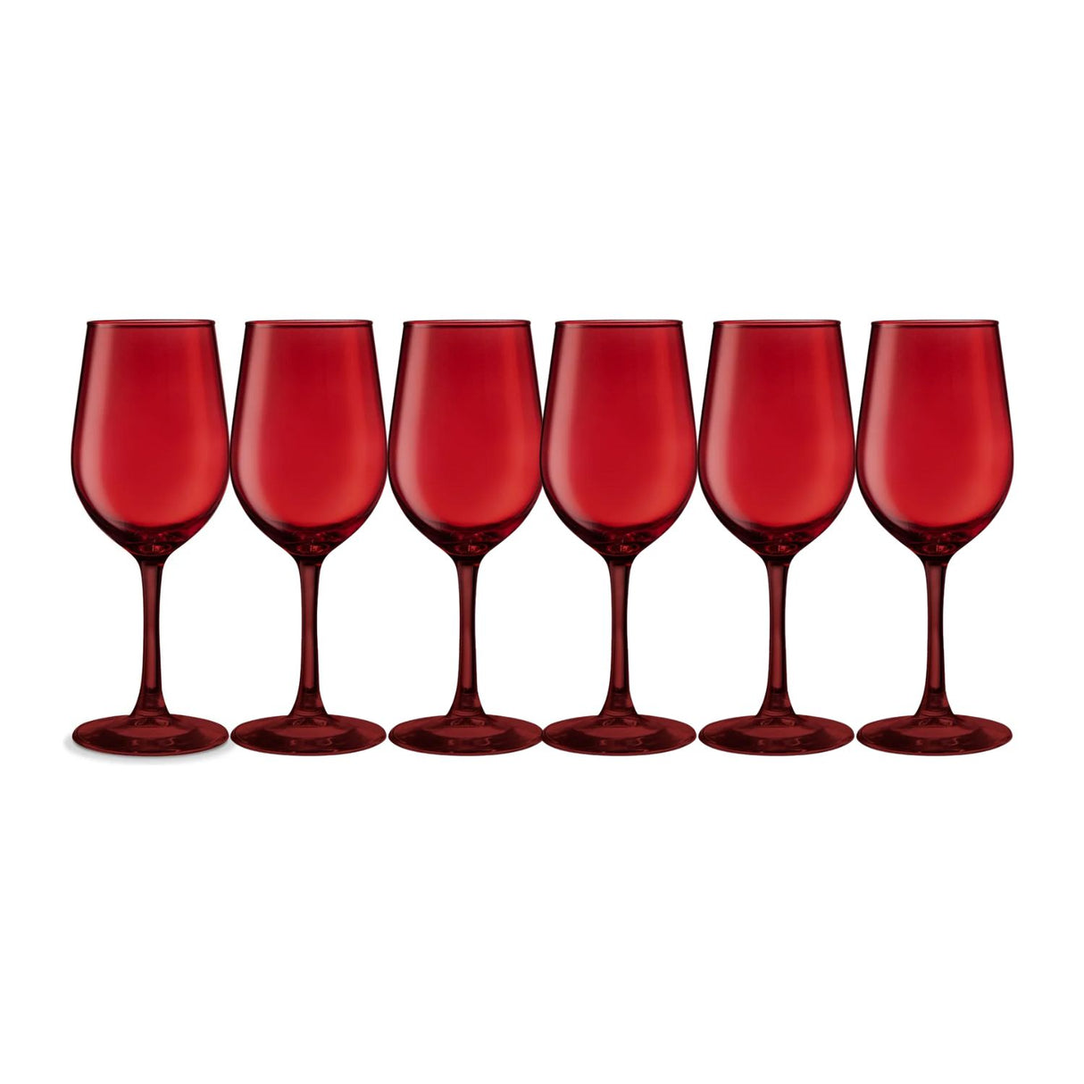 Set 6 Copas Vino Full Color Rojo Allegra 330mL De Vidrio | Disparo.cl