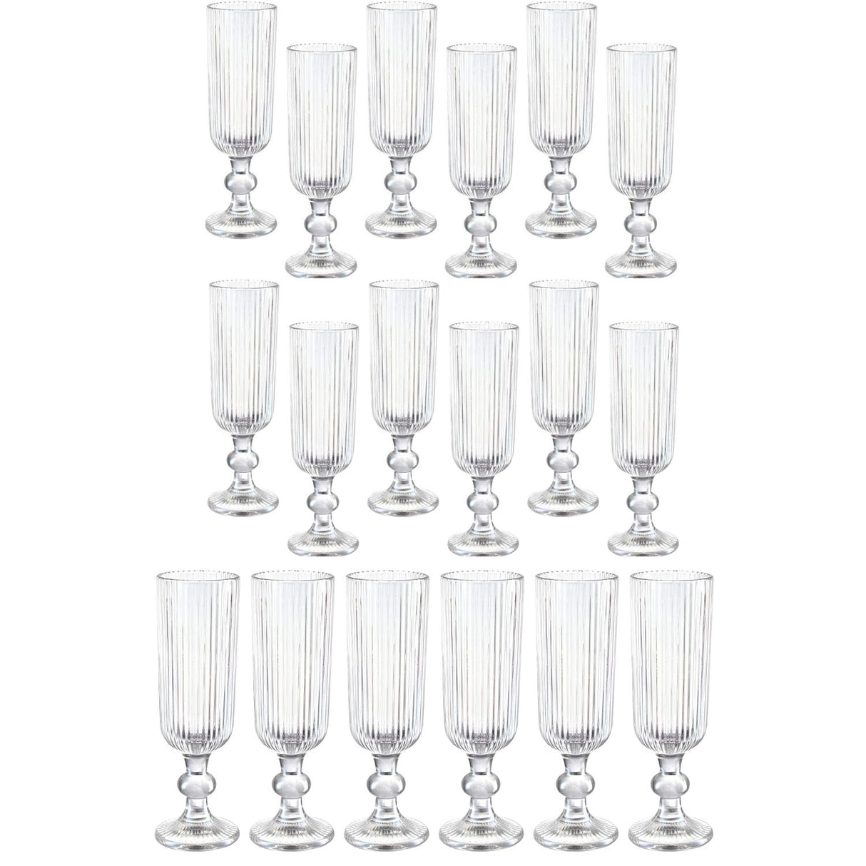 Set 18 Copas Flute Talladas 160mL Lisa Allegra De Vidrio | Disparo.cl