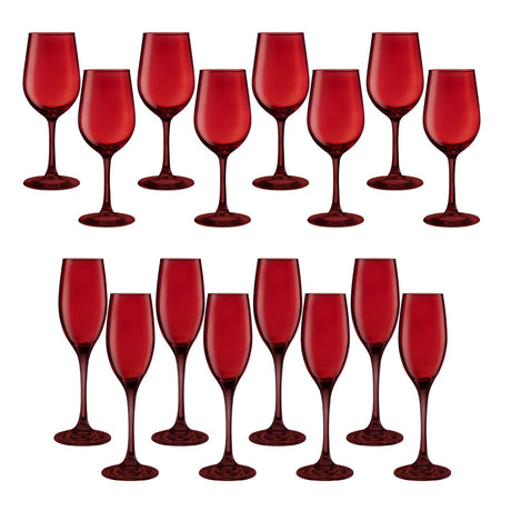 Set 16 Copas Rouge Full Color Rojo Allegra Celebracion | Disparo.cl