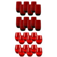 Set 24 Vasos Vidrio Altos Y Bajos Full Color Rojo Allegra | Disparo.cl