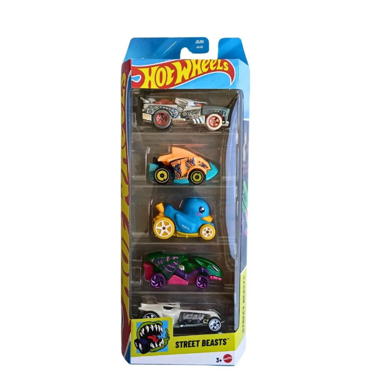 Set 5 Autos Basicos Hot Wheels Street Beasts Vehiculo Mattel