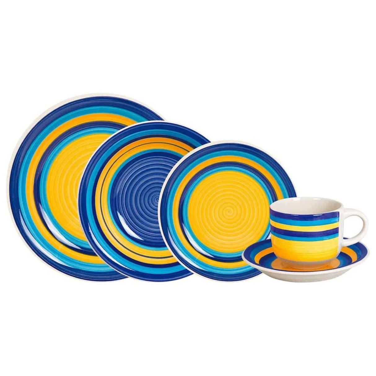 Vajilla Hallen Ceramic 30 Piezas Modelo Toledo Color Azul
