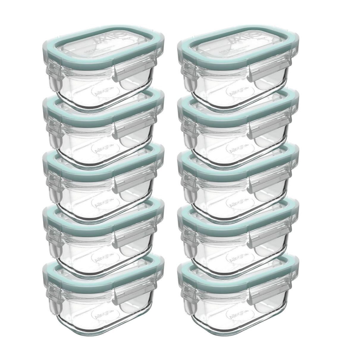 Set 10 Contenedor Hermetico Allegra Vidrio 150mL Rectangular