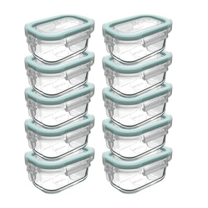 Set 10 Contenedor Hermetico Allegra Vidrio 150mL Rectangular