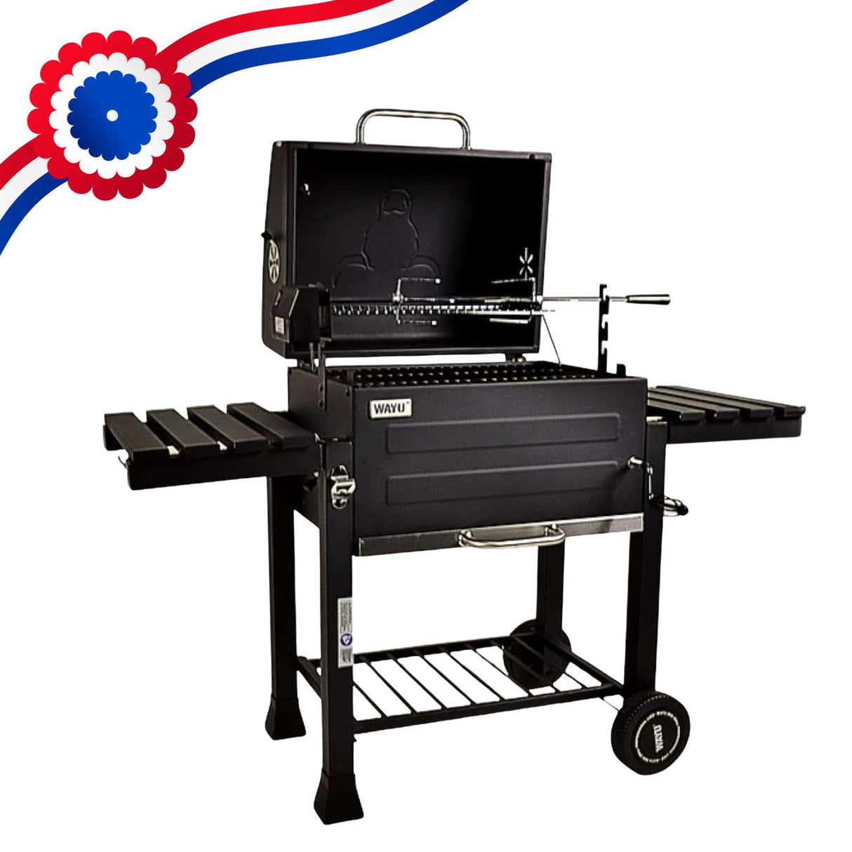 Parrilla a Carbon Spiedo Wayu con Ruedas BBQ Grill Asados