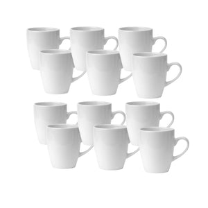 Set 12 Tazas Mug De Ceramica Blanco Bullet 325mL Hallen