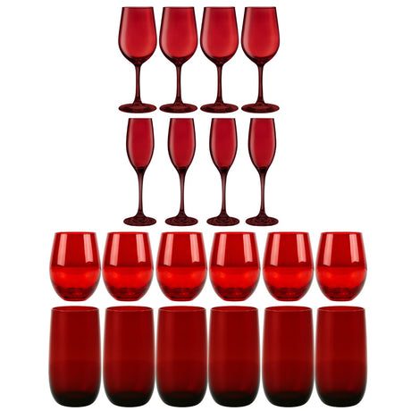 Set 20 Copas Vasos Full Color Rojo Allegra Celebraciones | Disparo.cl