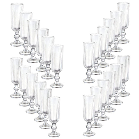 Set 24 Copas Flute Talladas 160mL Lisa Allegra De Vidrio | Disparo.cl