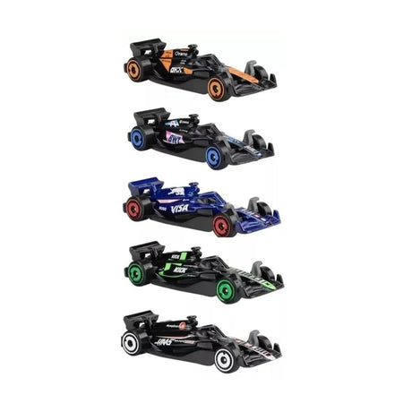 Set 5 Autos Basicos Hot Wheels Formula 1 Vehiculo Mattel