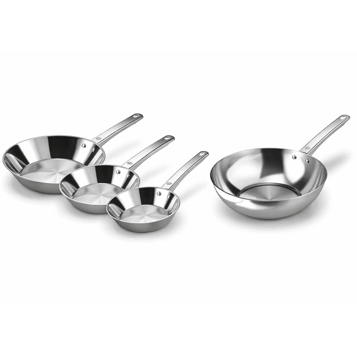 Pack 3 Sartenes + Wok Acero Inoxidable Umbra Wens | Disparo.cl