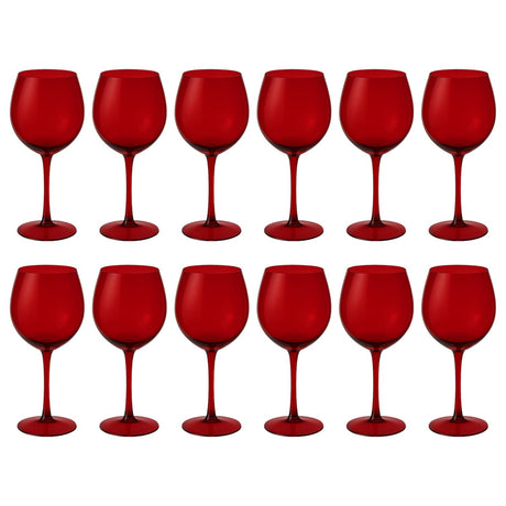 Set 12 Copas Gin Full Color Rojo 600mL Allegra De Vidrio | Disparo.cl