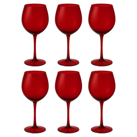 Set 6 Copas Gin Full Color Rojo 600mL Allegra De Vidrio | Disparo.cl