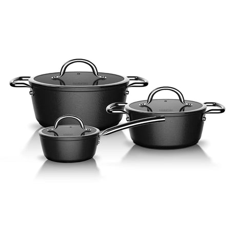 Batería Cocina 6 Piezas Aluminio Forjado Black Antiadherente Wens | Disparo.cl
