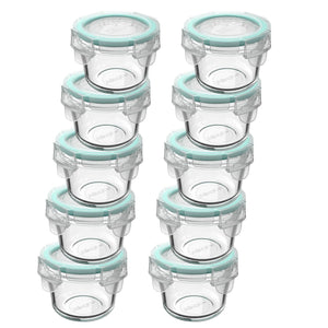 Set 10 Contenedores Hermetico Allegra Vidrio 165mL Redondo